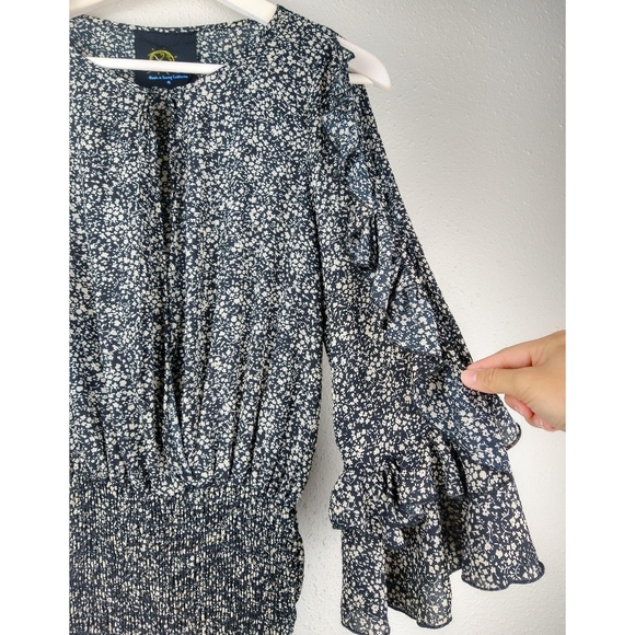 NEW Blue Life Rockstar Floral Ruffle Cutout Romper - Picture 3 of 5